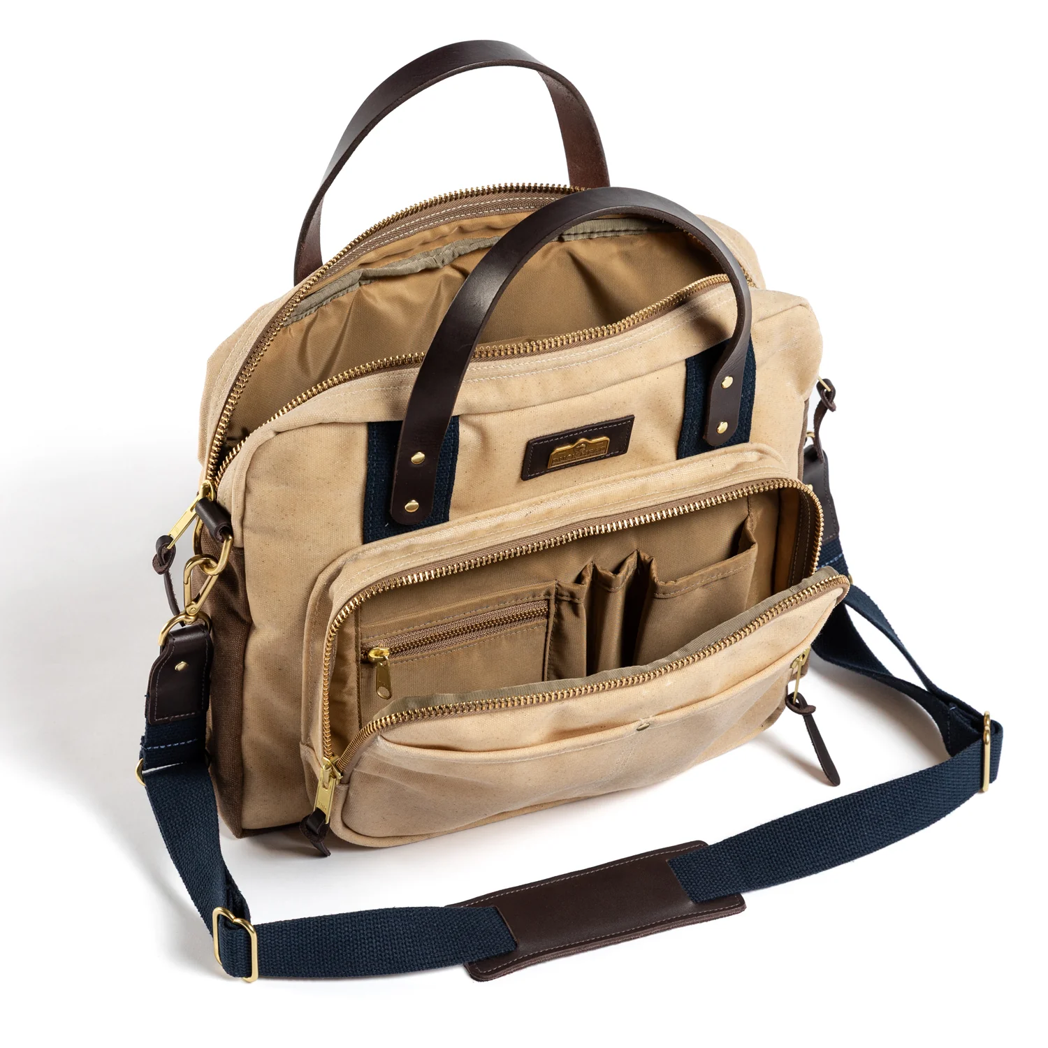 Waxed Canvas Laptop Bag - Natural - Image 7