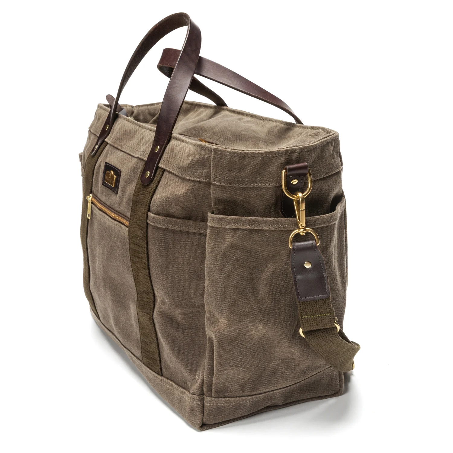 Waxed Canvas Tote Large - Field Brown - Image 3