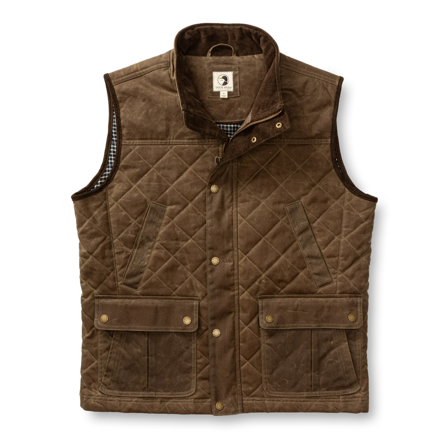 Waxed Duck Canvas Quilted Vest - Dark Oak - Image 3