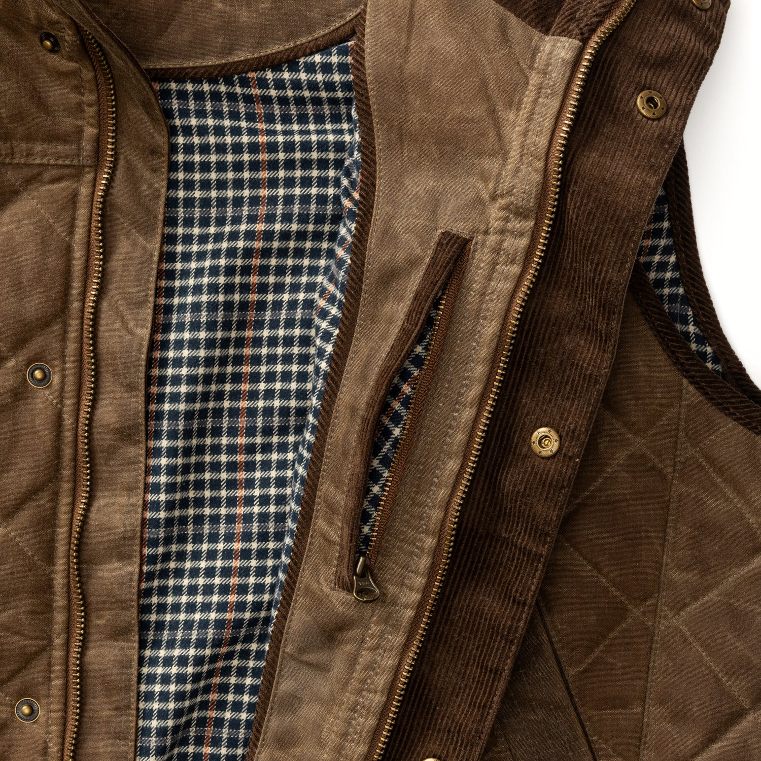 Waxed Duck Canvas Quilted Vest - Dark Oak - Image 5
