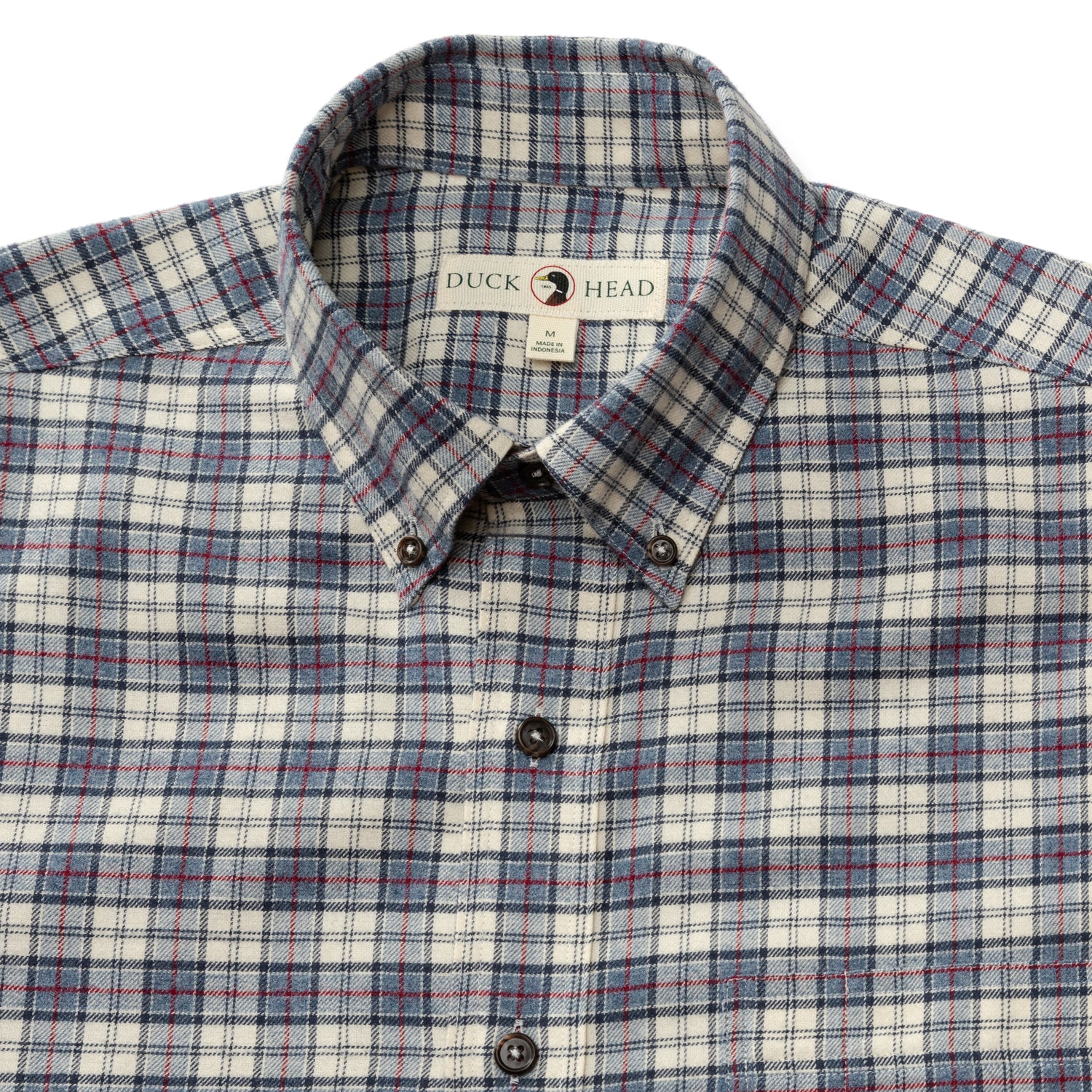 Cotton Flannel Sport Shirt - Werth Plaid - Stone Blue Heather - Image 3