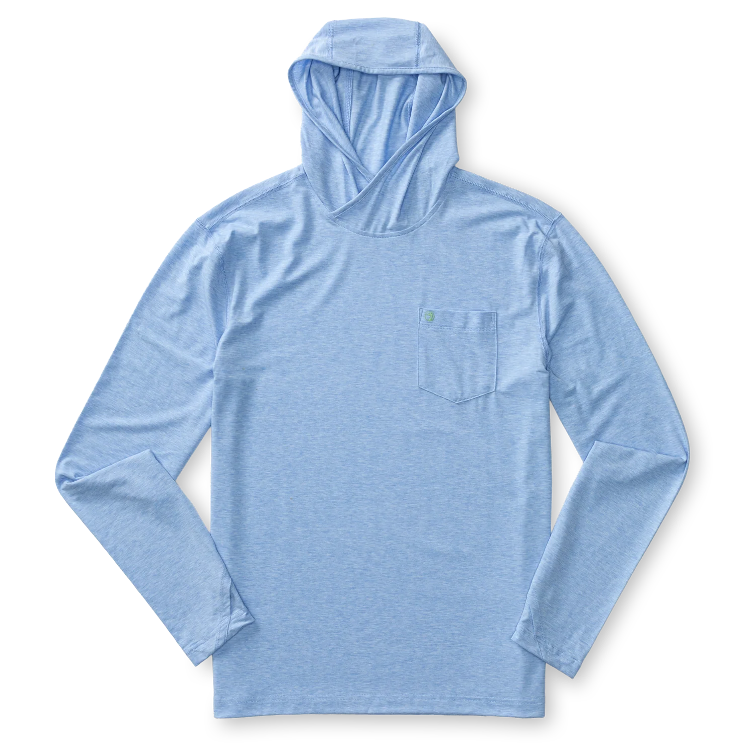 Windward Performance Hooded T-Shirt - Serenity Blue Heather - Image 3