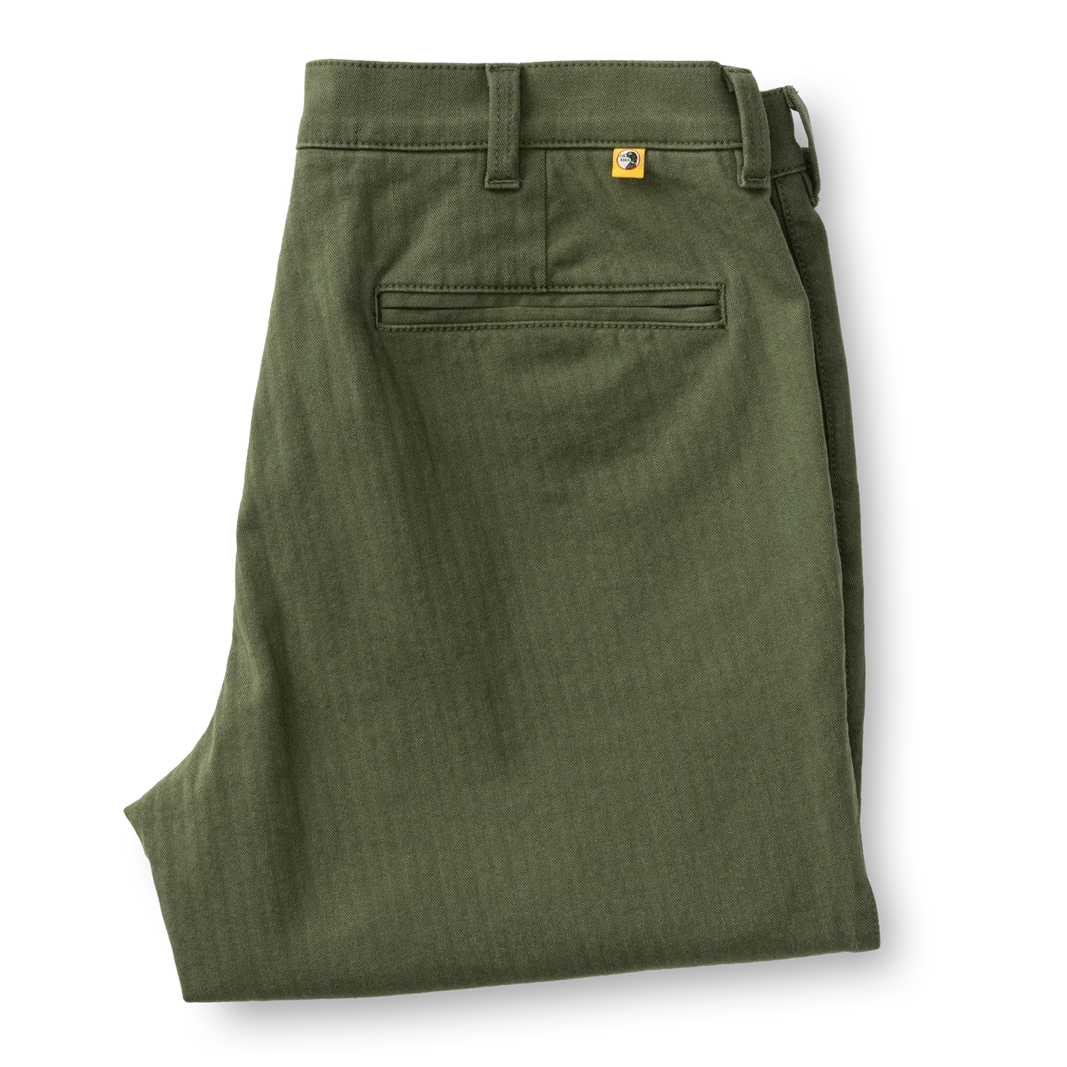 Cotton Wool Herringbone Gold School Chino - Duck Green - Image 4